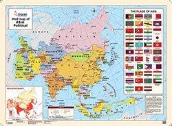 MORAN WALL MAP - ASIA PHYSICAL AND POLITICAL