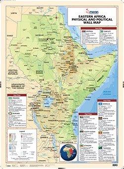 East Africa Physical Map Extra Large Africa Physical Map 61 X 81 3 