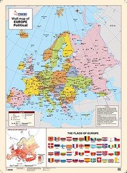 MORAN WALL MAP - EUROPE PHYSICAL AND POLITICAL